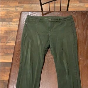 Olive green jegging skinny jeans